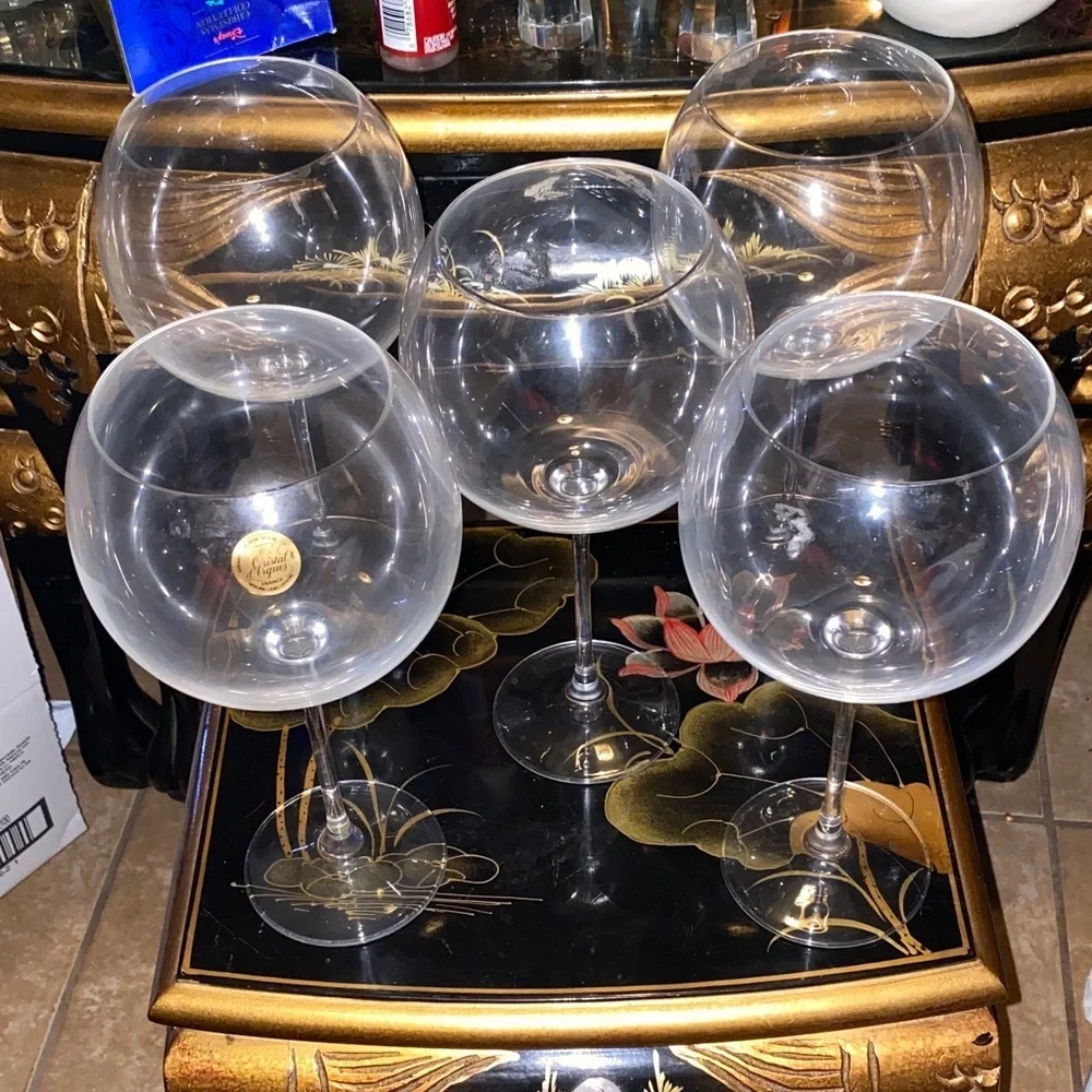 Elegant Crystal D’Arques Clear Wine Glass Set of 5